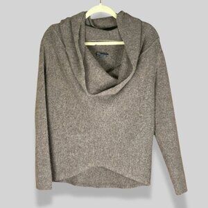 Vince Sweater Alpaca Blend Pullover Draped Cowl Neck Heather Gray Women's Large